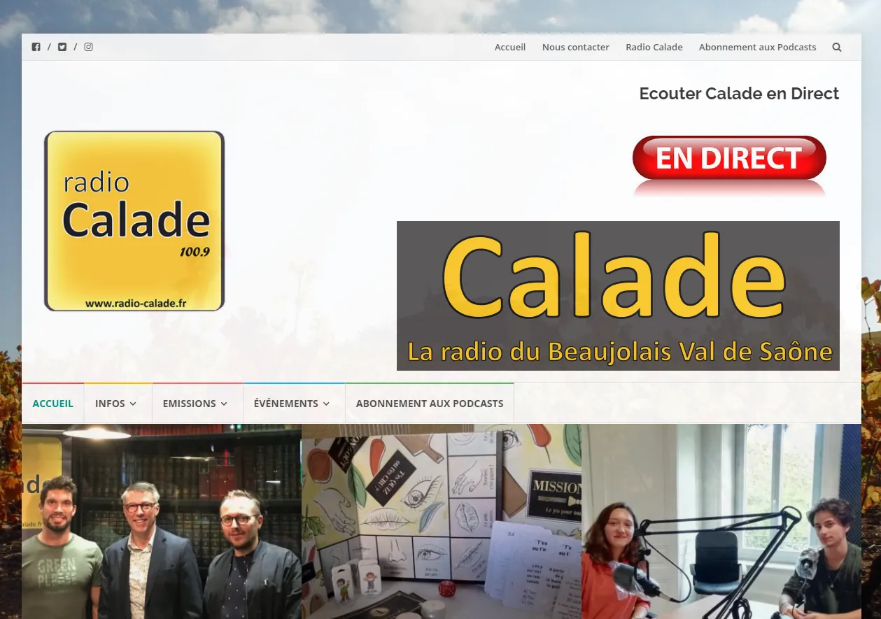 Radio Calade — Refonte complete du site web d'une radio locale